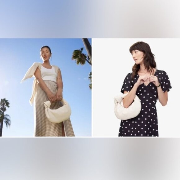 🆕 Melie Bianco Alexandra Top Handle Bag in Cream Vegan Leather - Picture 2 of 9